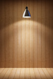 wooden room with lamp