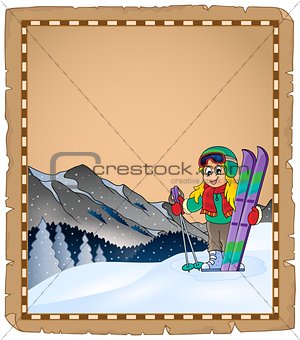 Parchment with winter sport theme 1