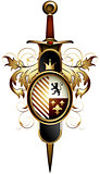 ornamental shield with sword