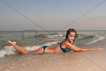 beautiful woman in a bathing suit 