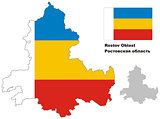 outline map of Rostov Oblast with flag
