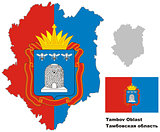 outline map of Tambov Oblast with flag