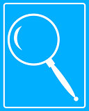 white magnifying glass icon