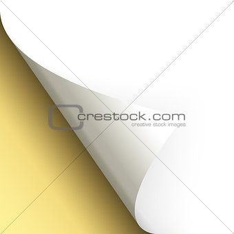 Paper / page turning over bottom left gold