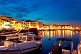 Town of Vodice evening harbor view