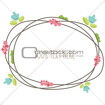 Floral summer frame. Vector illustration.