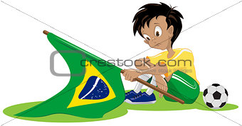 Sad Brazil soccer fan