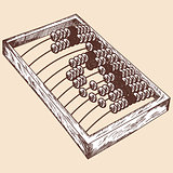 Wooden abacus sketch