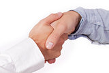 business man handshake agreement closeup isolated