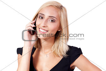 attractive young business woman with smartphone mobile
