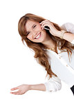 attractive young business woman with smartphone mobile