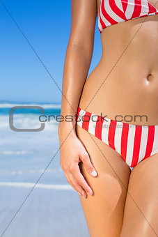 Fit woman in bikini on the beach