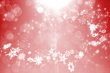 Red design with white snowflakes