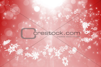 Red design with white snowflakes