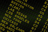 Black airport departures board for america