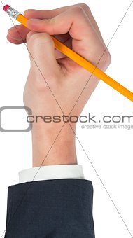 Hand erasing with a pencil eraser