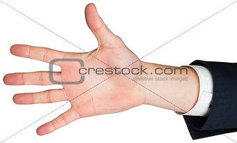 Hand with fingers spread out