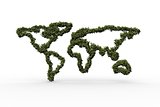 World map made of leaves