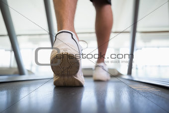 Man walking on the treadmill
