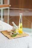 Beauty treatments on massage table
