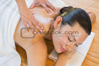 Woman getting a back massage