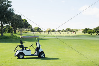 Golf buggy with no one around