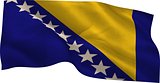 Digitally generated Bosnian national flag waving