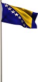 Bosnian national flag waving on pole