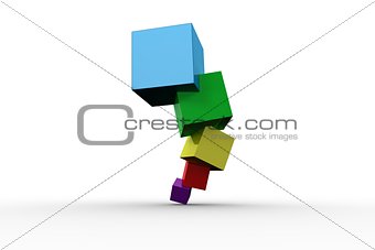 Pile of 3d colourful cubes