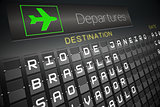 Departures board for south america