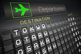 Black departures board for japan