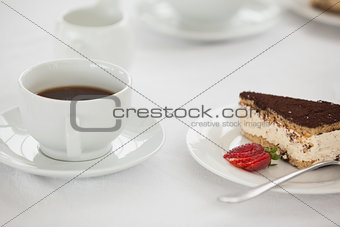 Cup of coffee and desert