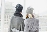 Cute couple in warm clothing