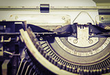 Close up vintage portable typewriter 