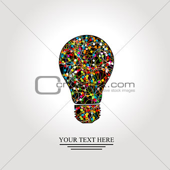 Creative light bulb with colorful network