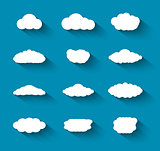 Flat design cloudscapes collection