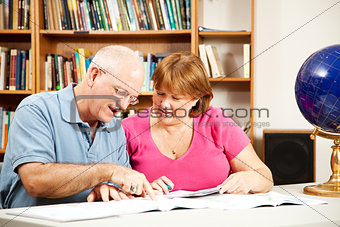 Library - Couple Studying