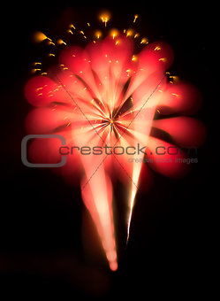 Abstract Fireworks in the Night Sky