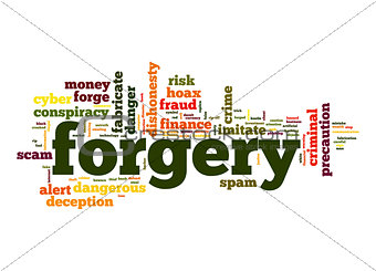 Forgery word cloud