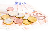 money euro coins and banknotes