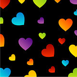 Background with colorful hearts