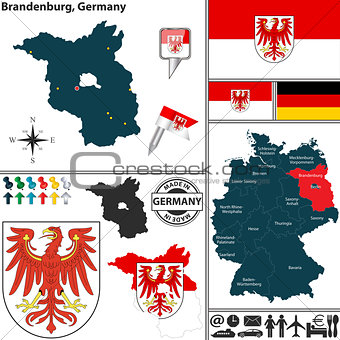 Map of Brandenburg, Germany