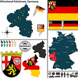 Map of Rhineland-Palatinate, Germany
