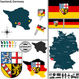Map of Saarland, Germany