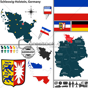Map of Schleswig-Holstein, Germany