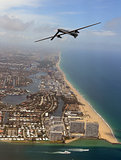Survaillance drone over Florida coastline