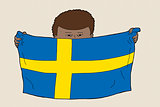 Swedish Child with Flag