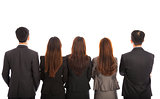Back view of a Group of business team