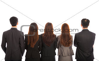 Back view of a Group of business team