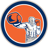 Boxer Boxing Punching Jabbing Circle Retro